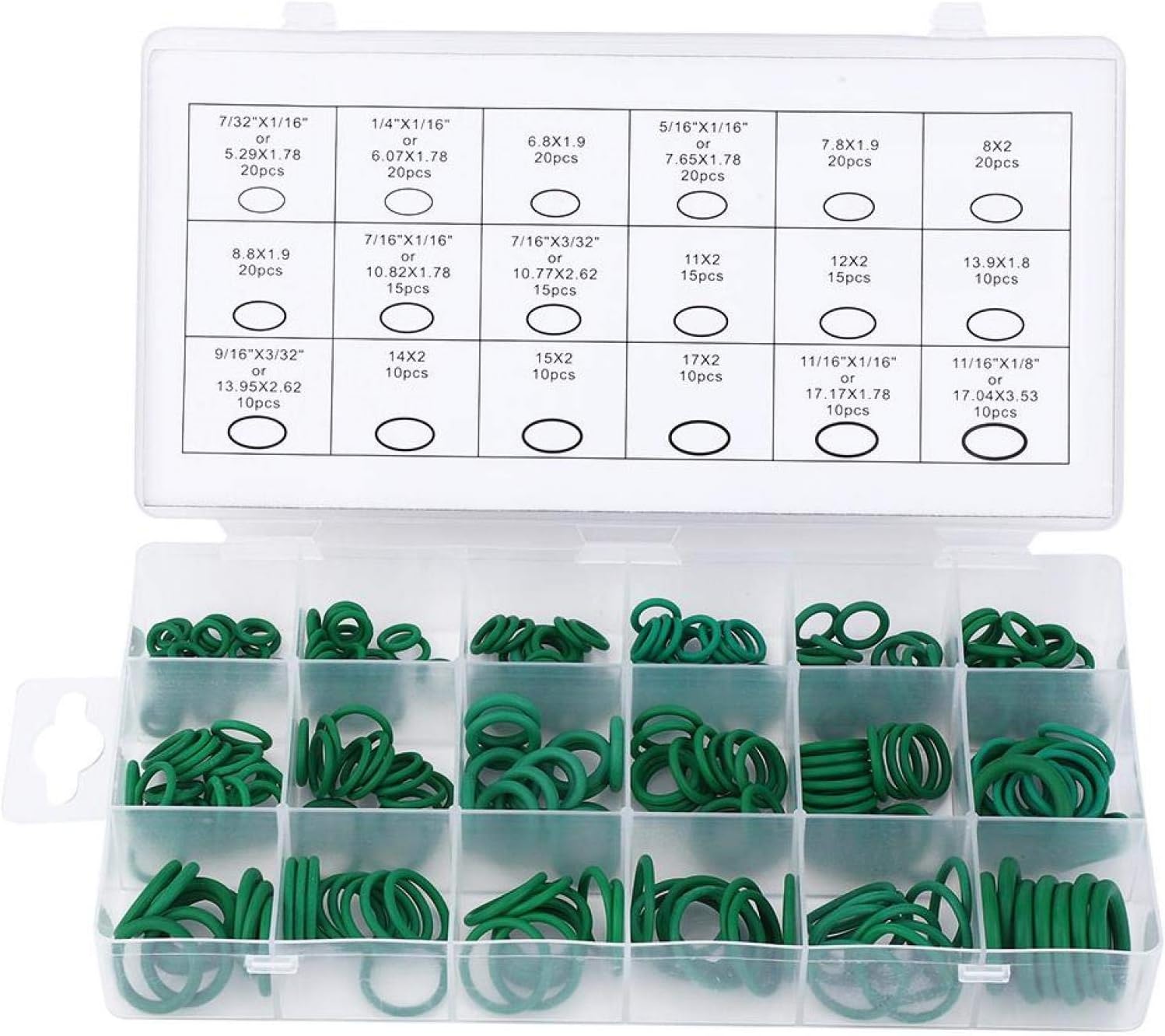 270 Pcs Rubber O Ring Assortment Kits,18 Size Rubber O Rings Kit, O-Ring High Temperature Resistant Sealing Buna N Ring Assortment for Industrial and Pneumatic A/C Plumbing Repair