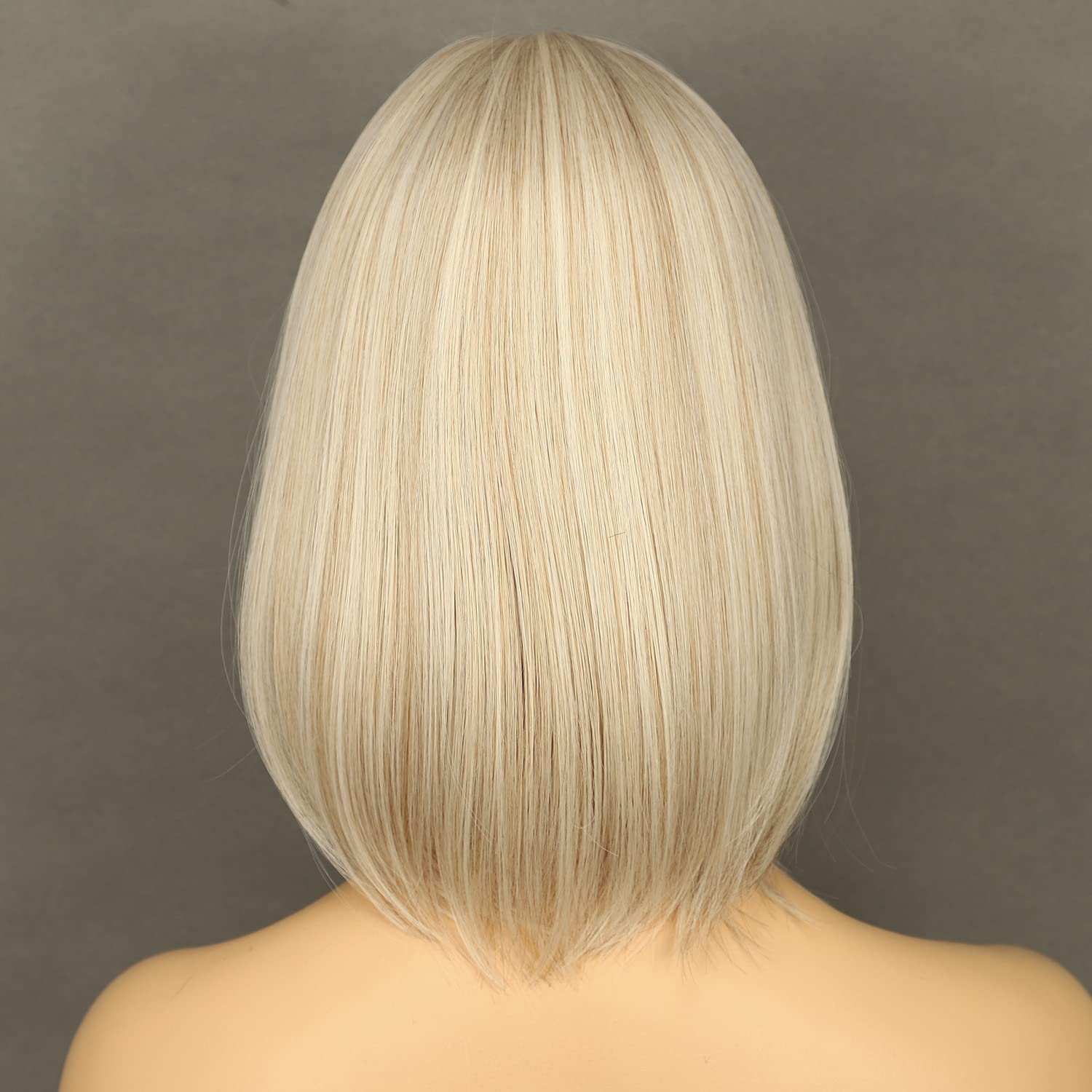 Sapphirewigs Blonde Perücke für Frauen Perücke mit Bangs Kurze Blonde Bob Haare Tägliche Party Natürliche aussehende 12 inch