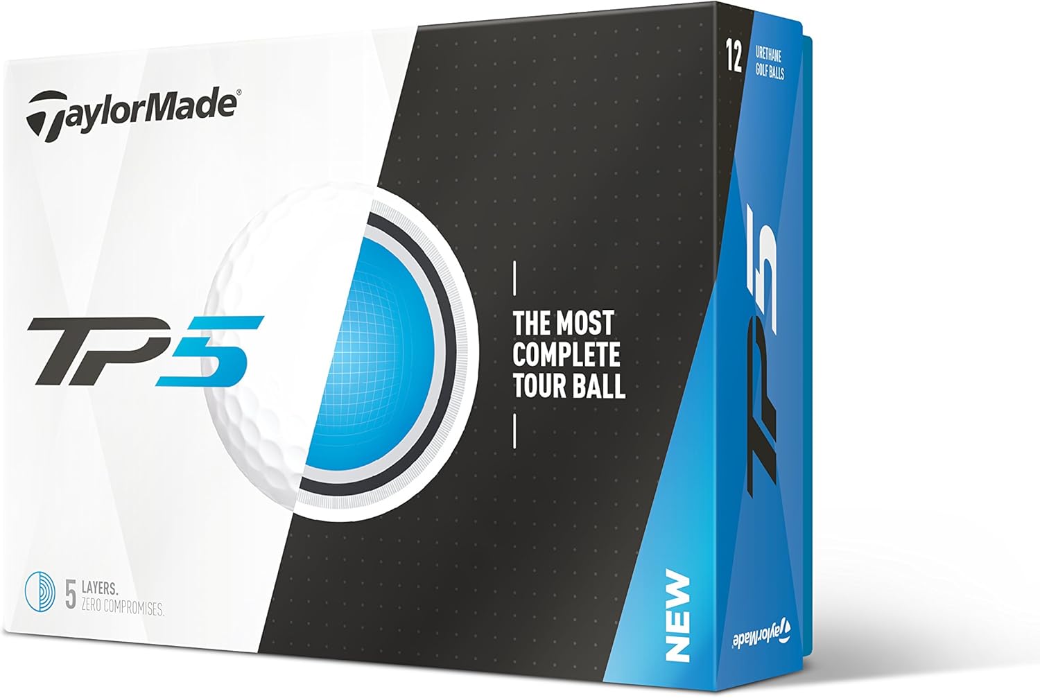 TaylorMade Unisex Adult TP5 Dozen Golf Ball - White, One Size