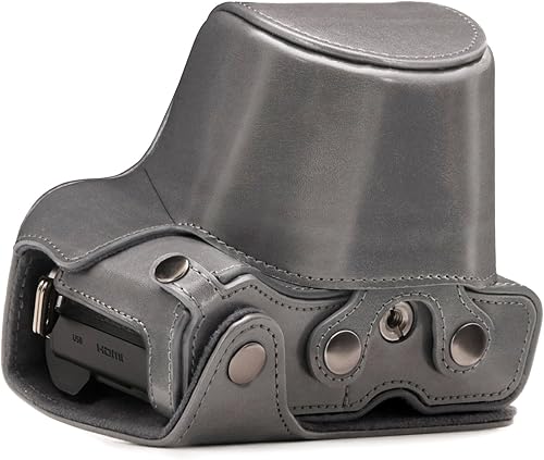 Miniatura 9 de MegaGear Olympus OM-D E-M10 Mark III (0.551-1.654 in) Ever Ready - Funda de piel para cámara y correa, con acceso a la batería, color marrón claro,