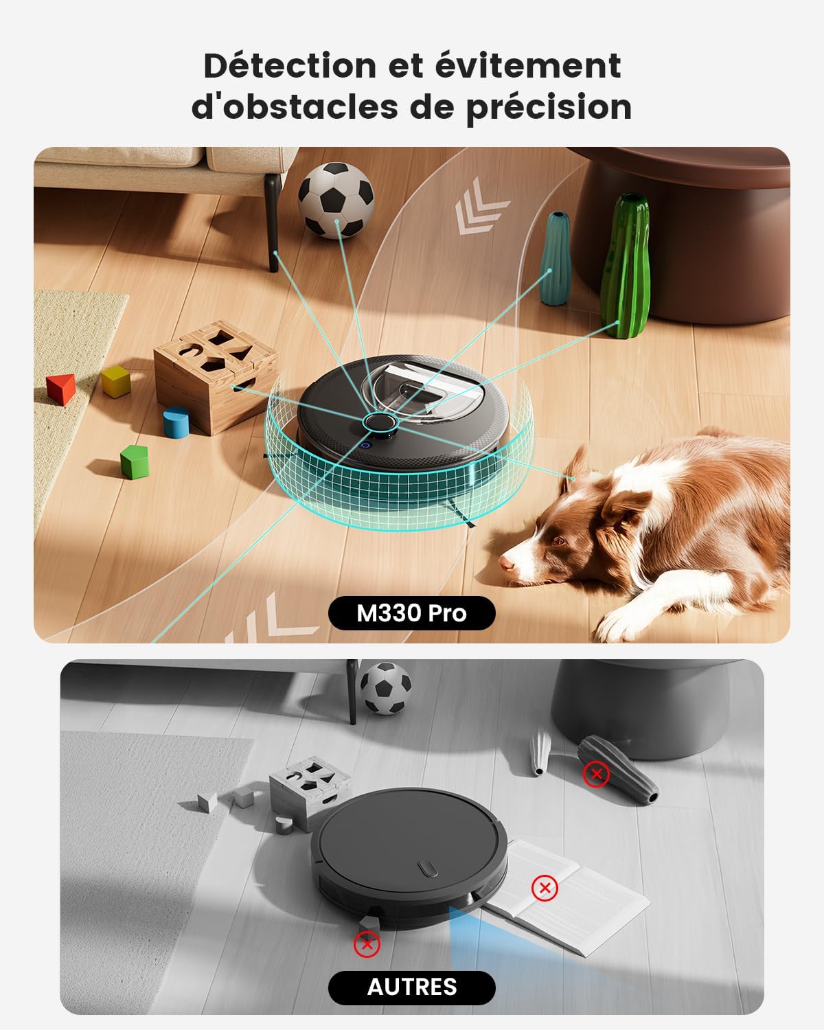Lefant Saugroboter mit Wischfunktion M1, Staubsauger Roboter mit Wischfunktion Lasernavigation, Roboterstaubsauger mit APP Steuerung, Saug und Wischroboter Ideal für Tierhaare, Teppiche, Hartböden
