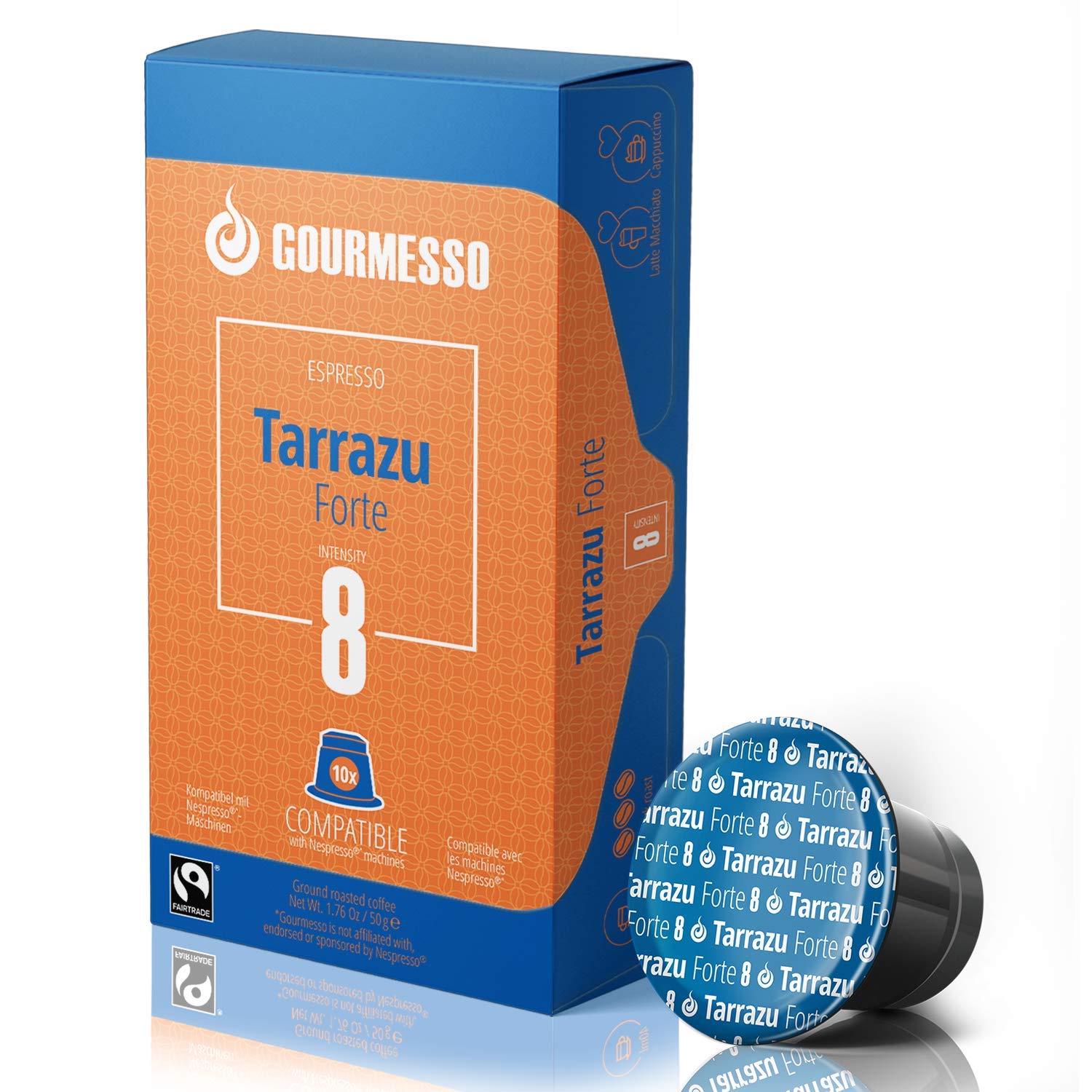 Gourmesso Espresso Forte Bundle - 80 Nespresso Compatible Coffee Capsules - High Intensity - Fair Trade