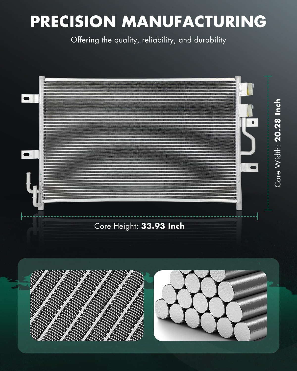 SCITOO Air Conditioning A/C Condenser for Ford Taurus 2010-2019 & for Lincoln MKS 2010-2016, 2.0L 3.5L, Replace# AA5Z19712A, Replace# 3788