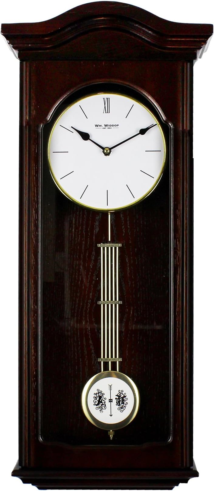 Hometime Wooden Vintage Style Pendulum Wall Clock W7680