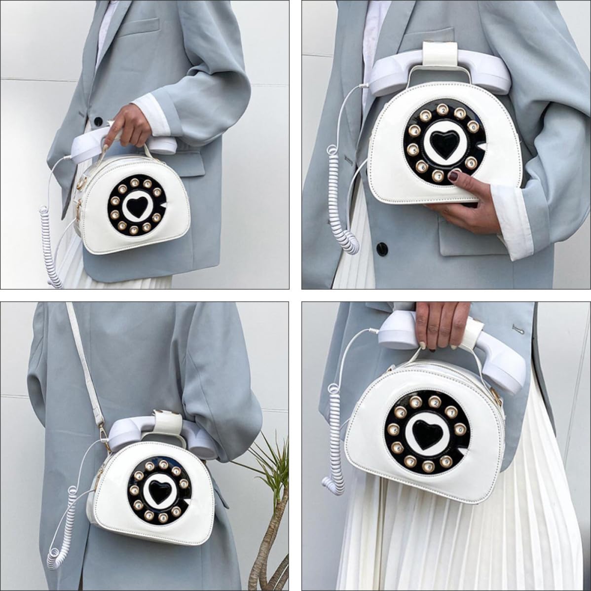Artibetter Borsa a Forma di Telefono in Pu Rosa, Tracolla Staccabile | Stile Creativo e Retrò, Cuciture Lisce e Presa Confortevole, Borsa Donna per Uso Quotidiano