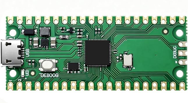 Raspberry Pi Pico開発ボード、Raspberry Pi RP2040デュアルコアARM Cortex M0+プロセッサー、最大133MHz、C/C++/Python対応、2MBクアッドSPIフラッシュ内蔵。