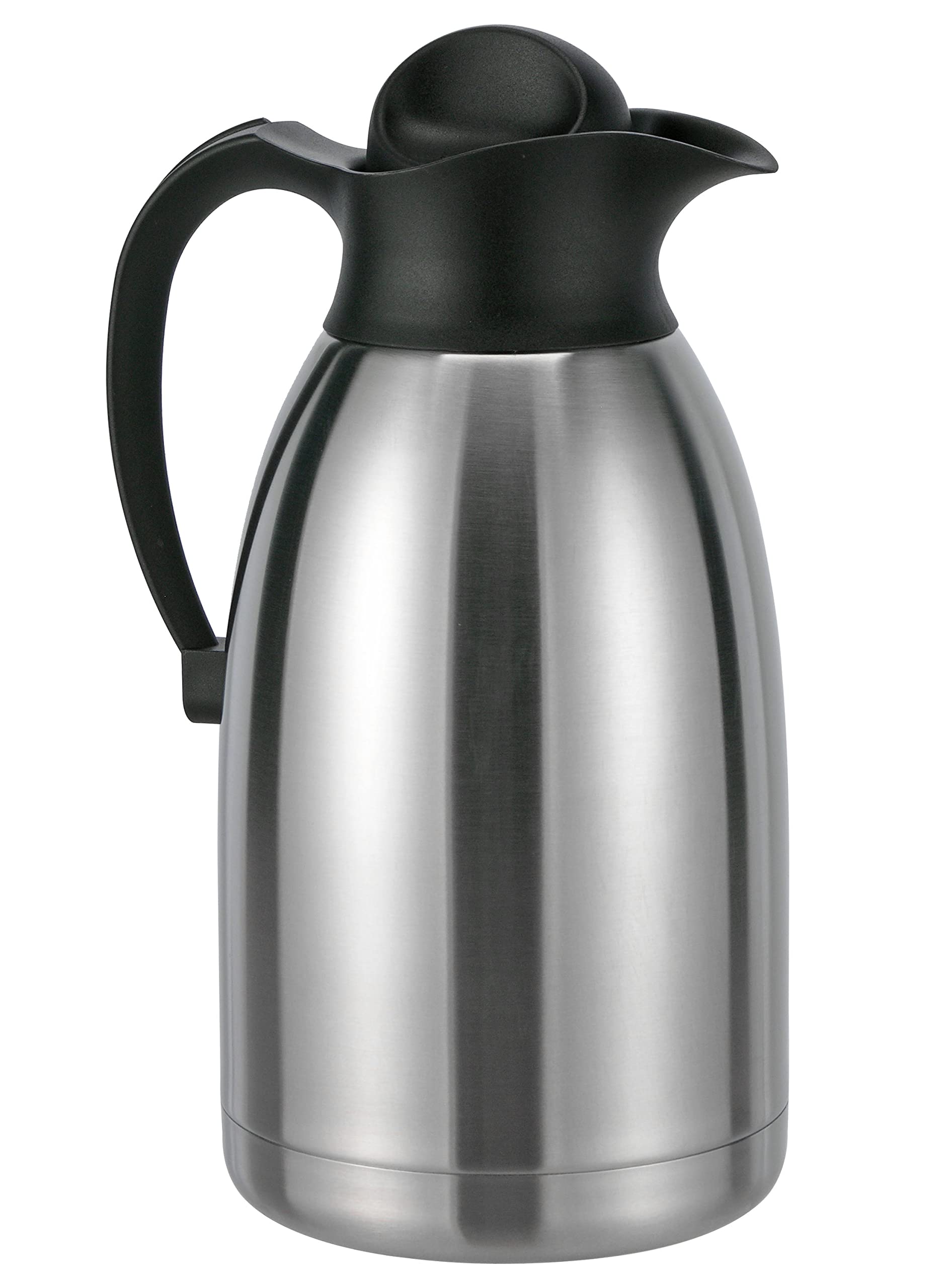 Spetebo Edelstahl-Thermoskanne mit Drehverschluss, 2 Liter, doppelwandig, auslaufsicher