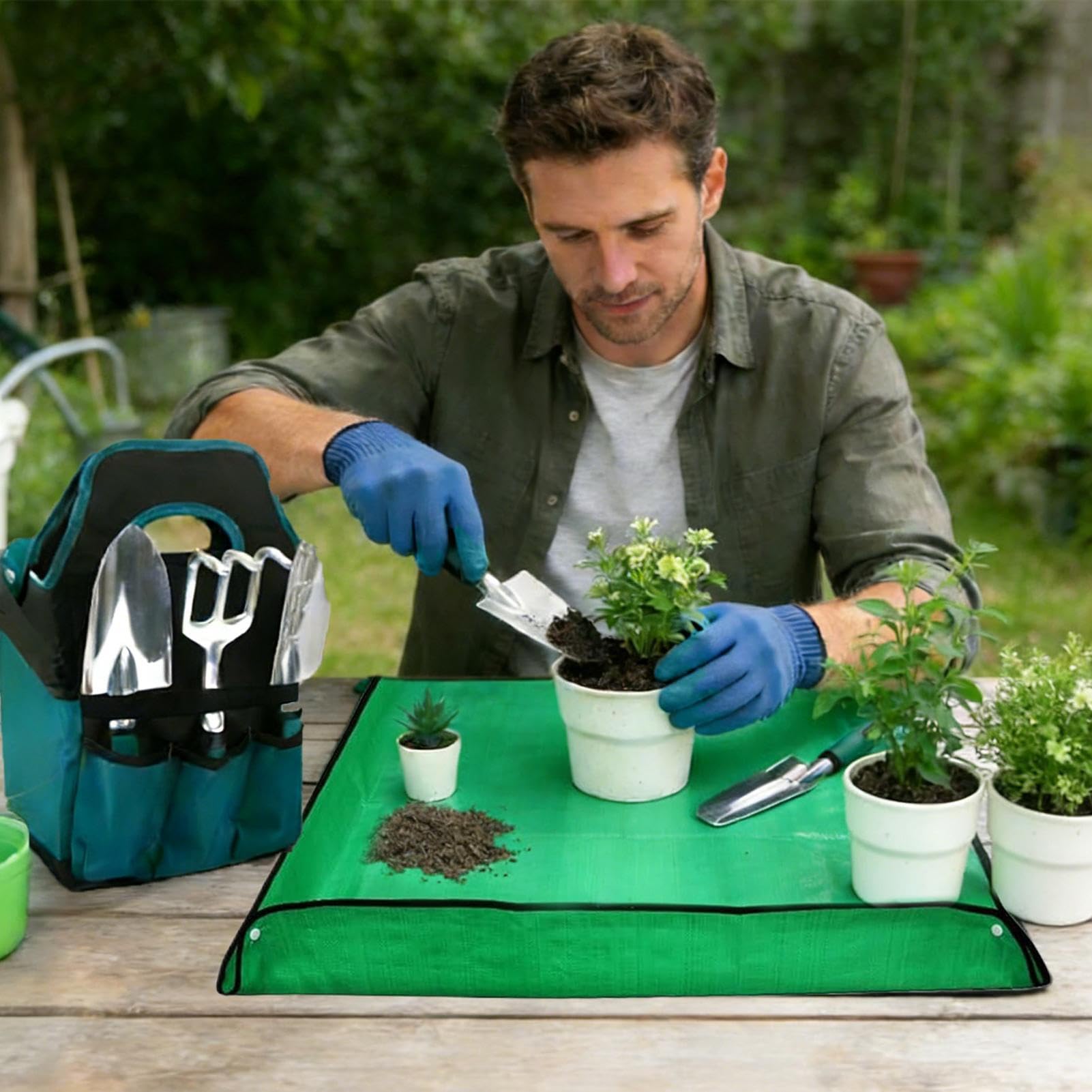 Juego de Herramientas Jardinería Manual Aleación de Aluminio Robusta y | Palas de Mano para Jardinería de Exteriores para Cuidado de Plantas de Interior Bonsáis