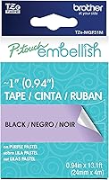 Vista 88 de Brother P-touch Embellish Cinta de impresión negra sobre encaje plateado con patrón TZEMPSL31 – ~1.3 cm de ancho x 4 m de largo para usar