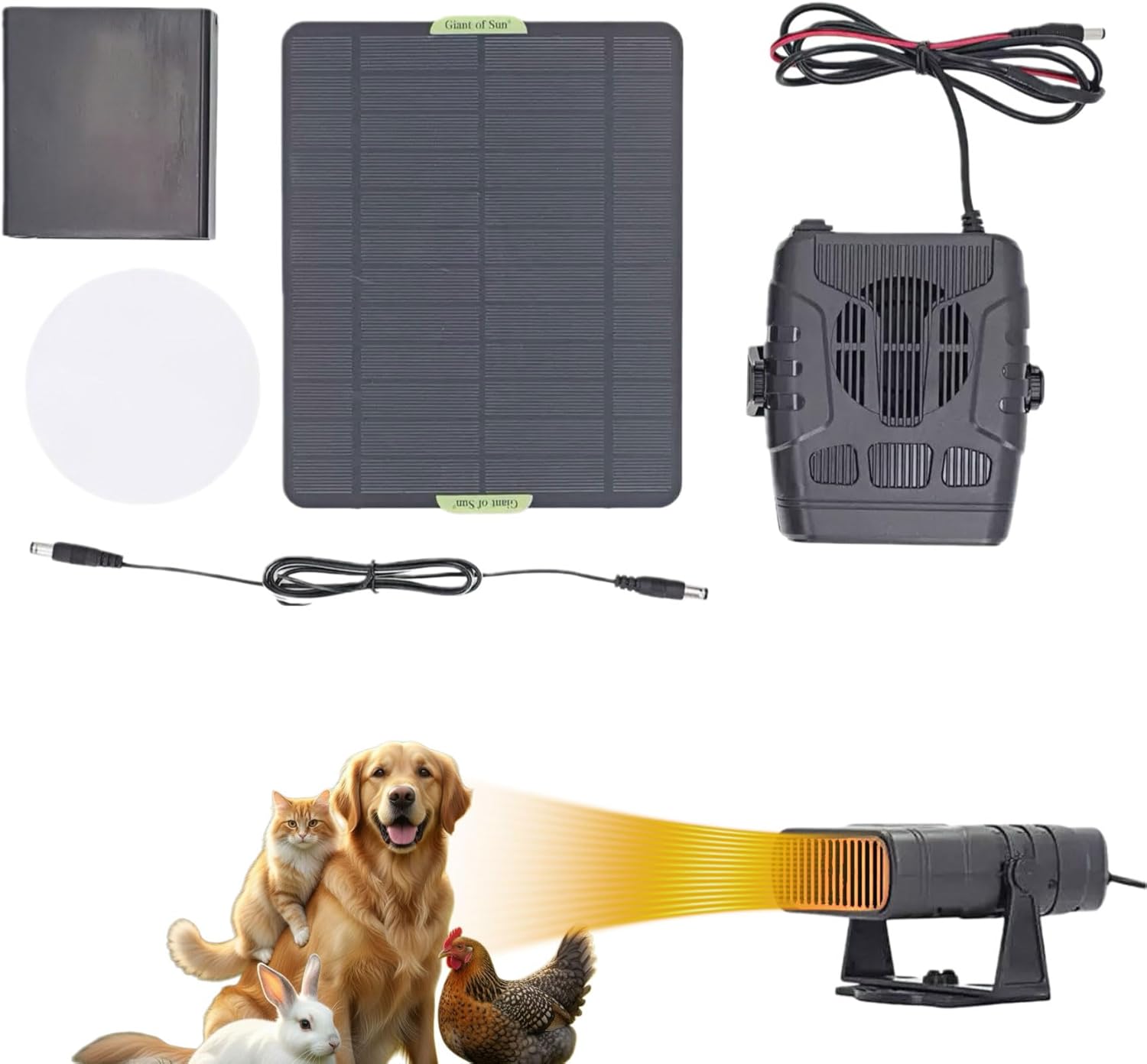 Solar Chicken Coop Heater, 30W Solar Powered Heating Panel with Overheat Protection, Waterproof Outdoor Heater for Greenhouse and Pets, Energy Saving and Safe Heat Source