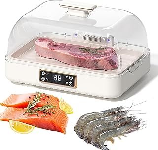 Tabla de descongelación eléctrica, descongelador de Carne, Bandeja de 8 l con Ajuste de 3 velocidades, Ciclo de Calentamiento de 360°, descongelación rápida de Alimentos congelados