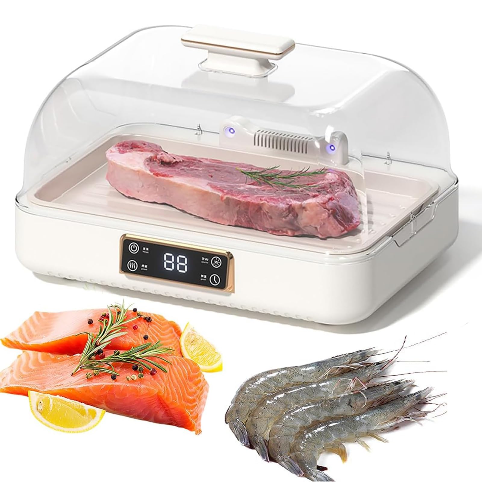 FHRKA Electric Thawing Board,Meat Defroster Box,8L Meat Defrosting Tray with 3 -gear Adjustment,Fast Thawing Of Frozen Food