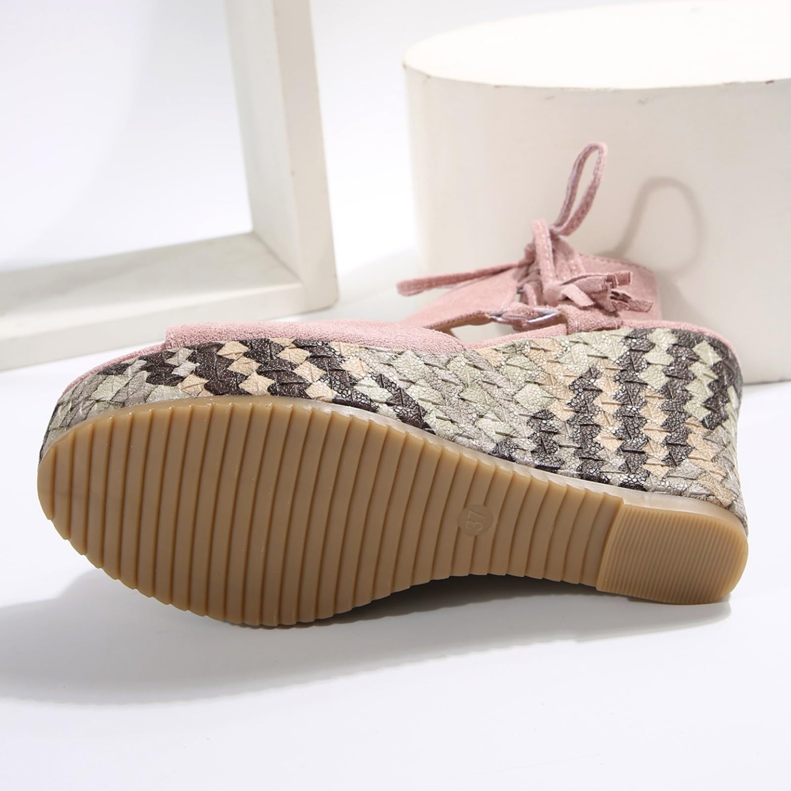 Genérico Chanclas Cós De Verano Para Mujer Sandalias De Verano Para Mujer Sandalias Suela Con Cuña Elegantes Cuña Caminar Cós Con Hebilla Ajustable Planas Transpirables Suelas Gruesas Calzado