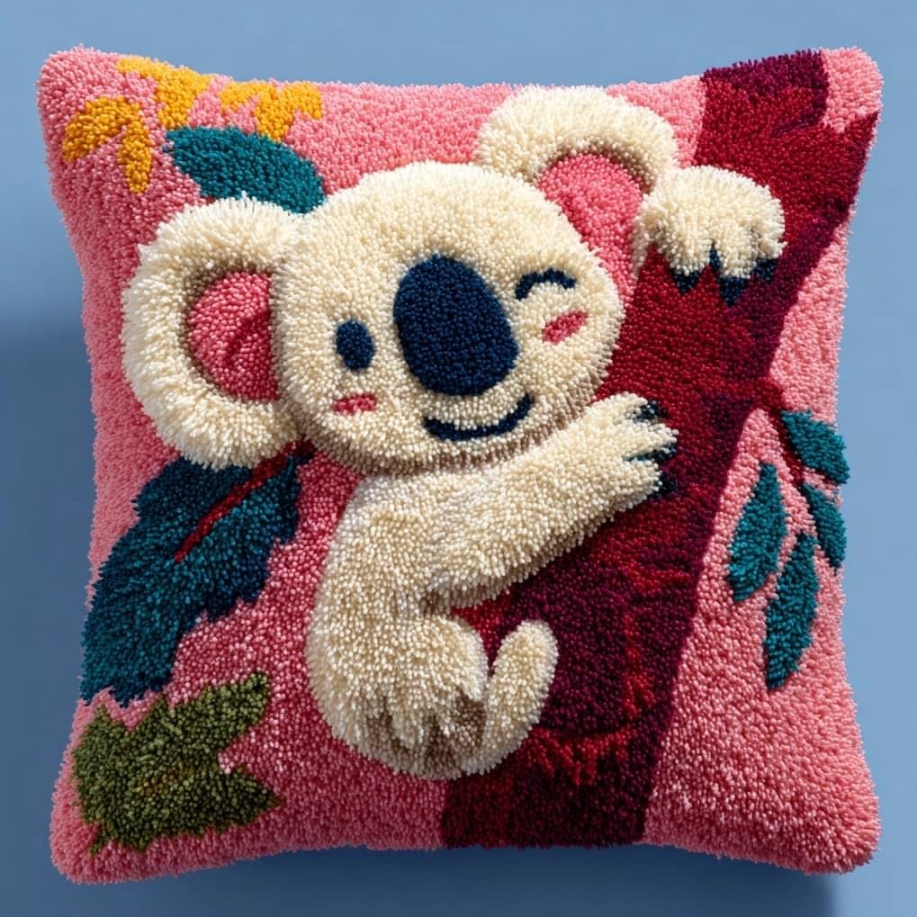 AxiangziK DIY Latch Hook Pillow Kit,Animal Koala