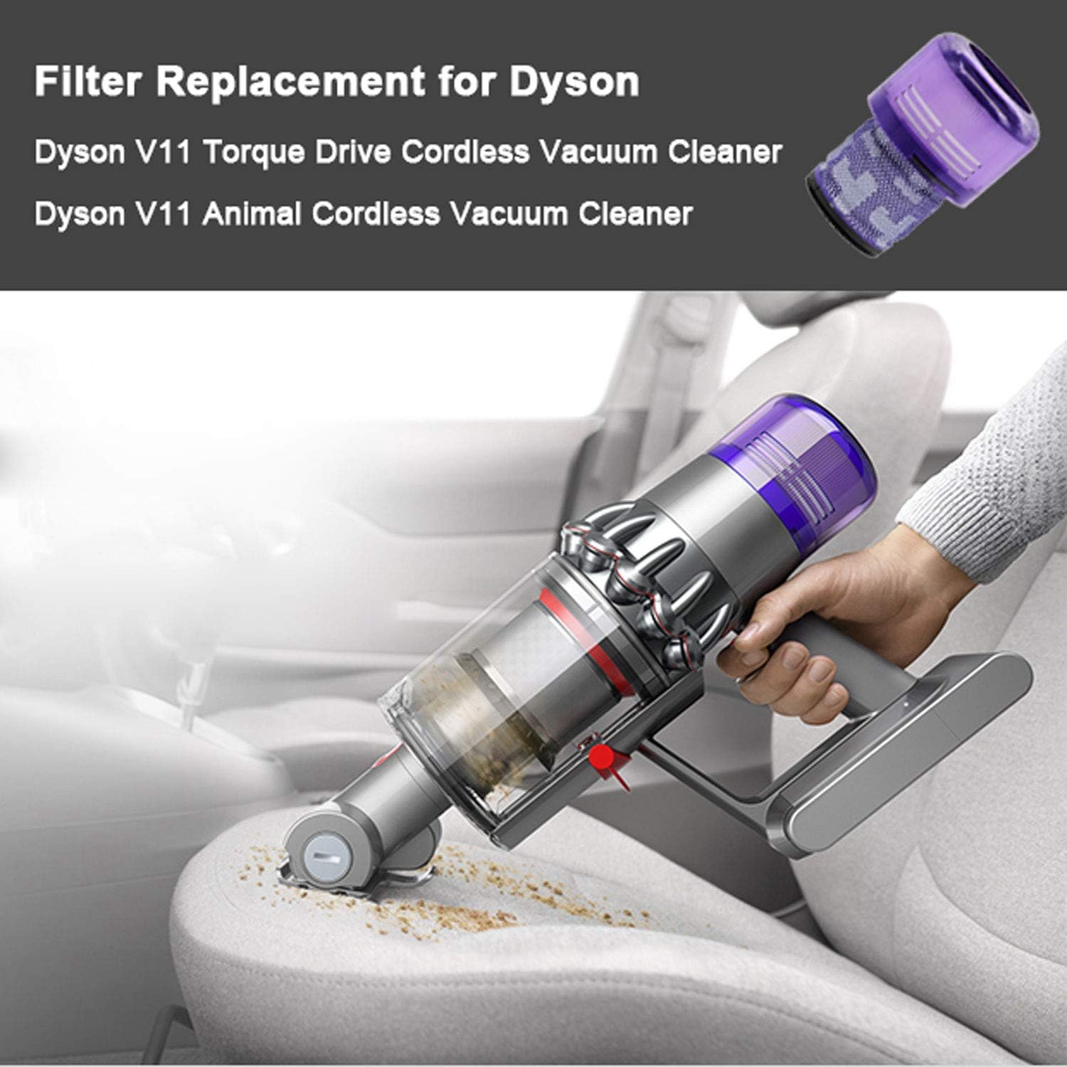Hechuang 2 Pack Filters Replacement for Dyson V11 Torque Drive V11 Animal V15 Detect Vacuum, Compare to Part 970013-02