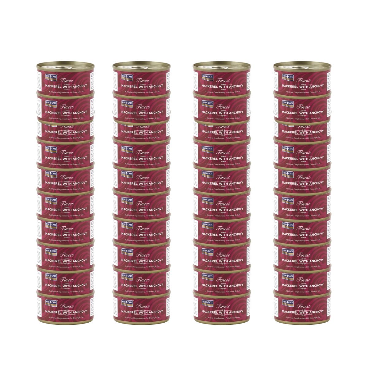 Fish4Cats Finest Wet Cat Food Mackerel with Anchovy Multipack (40 x 70g Tins) — image 1