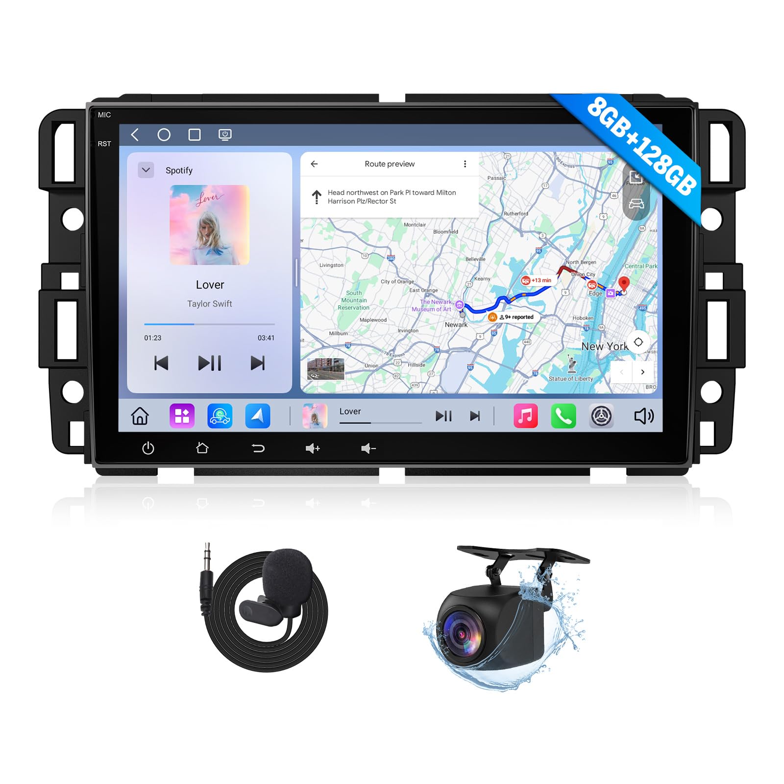 Eonon 8-Core 8+128GB Android 13 for 2007-2013 GMC Sierra Radio Yukon/Chevy Silverado Stereo, CarPlay/Android Auto, DSP, Opt & Coax Output, 8 Inch QLED Headunit, 4G LTE (GMX6S-PRO)