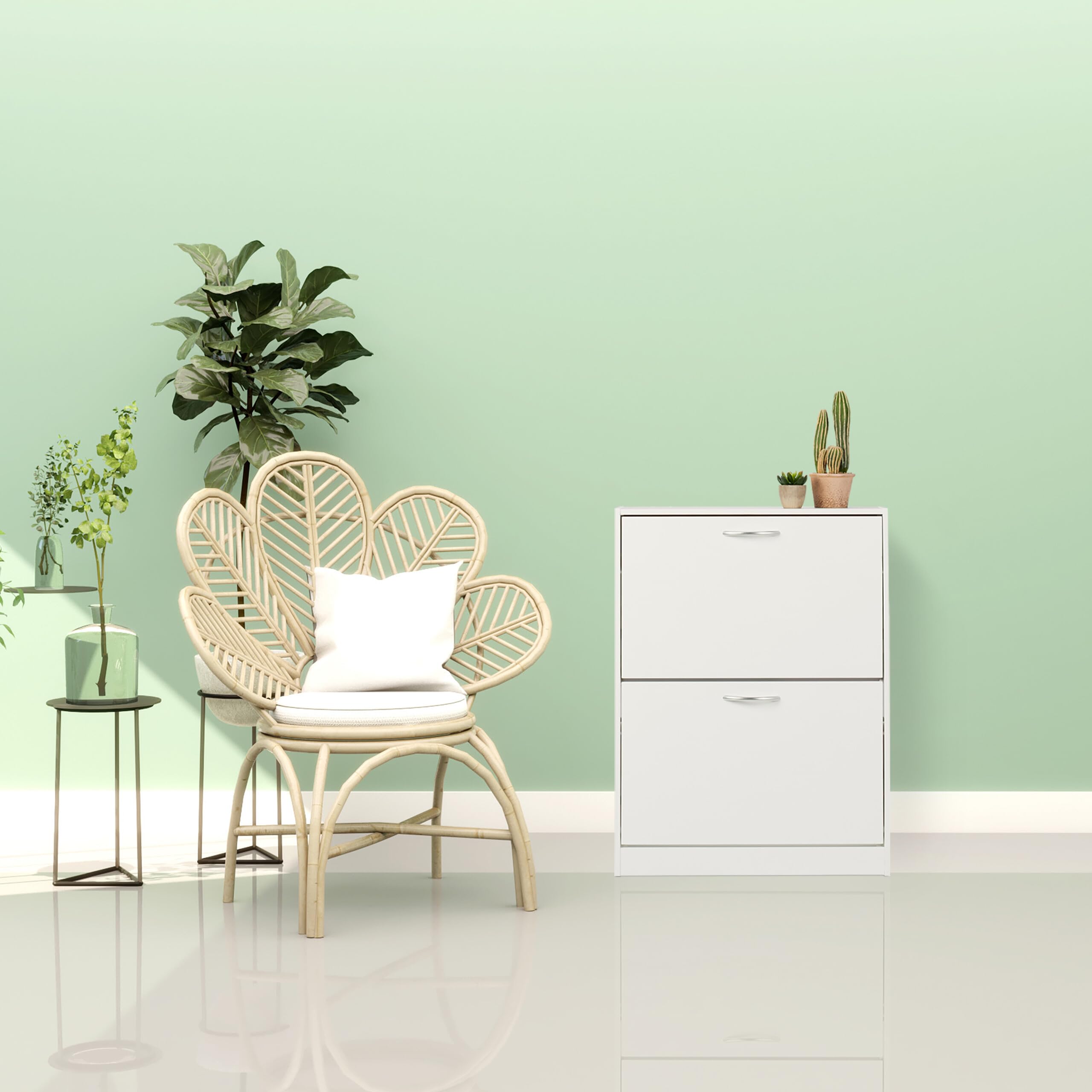 Relaxdays Scarpiera a 2 Scomparti, Scaffale Stretto Salvaspazio Slim, HLP: 80 x 60 x 24 cm, per 12 Paia di Scarpe