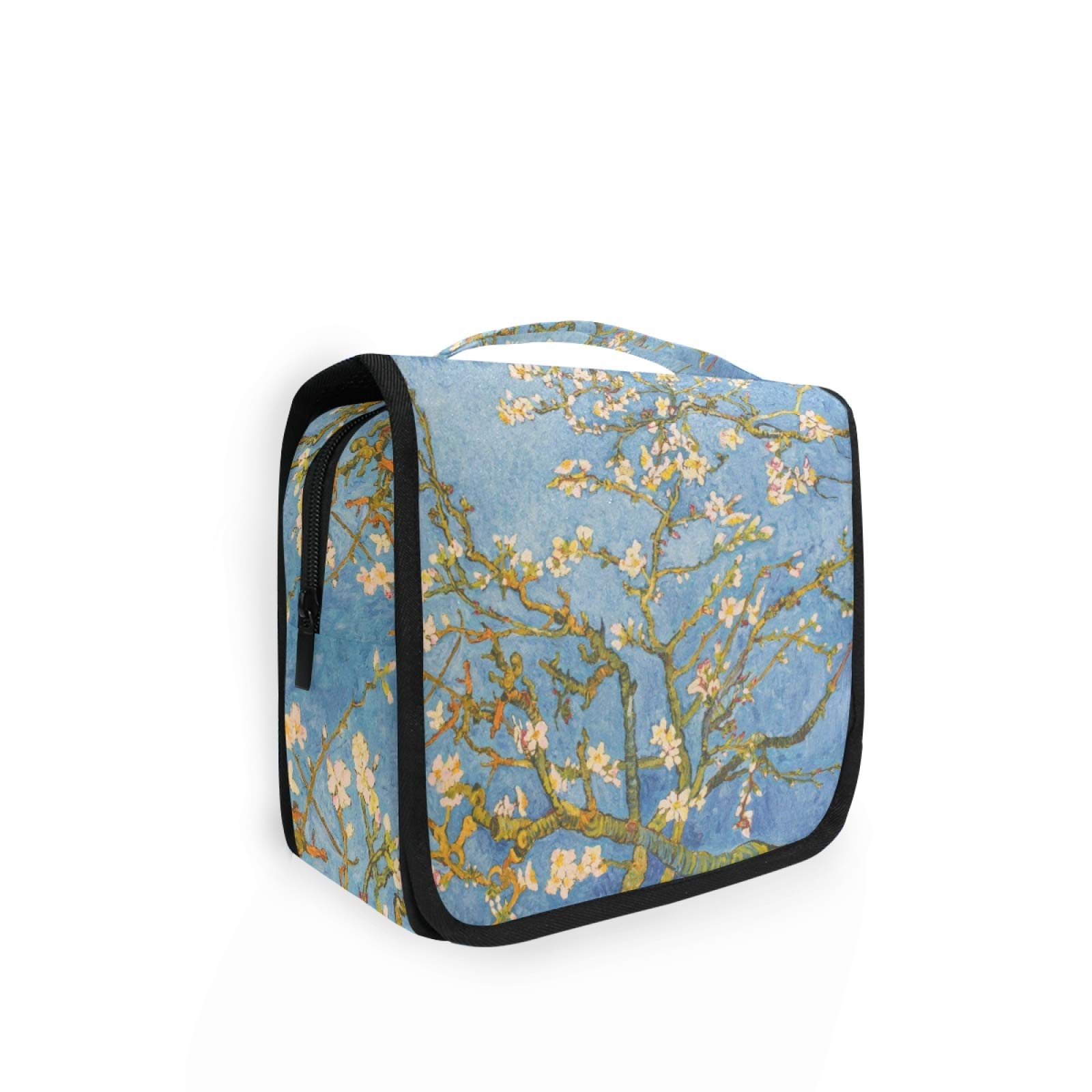 Hupery Toiletry Bag Blossoming Almond Tree Hanging Travel Toiletry Bags Cosmetic Pouch Bag Makeup Bags Organizer Wash Bag For Women Men Girls