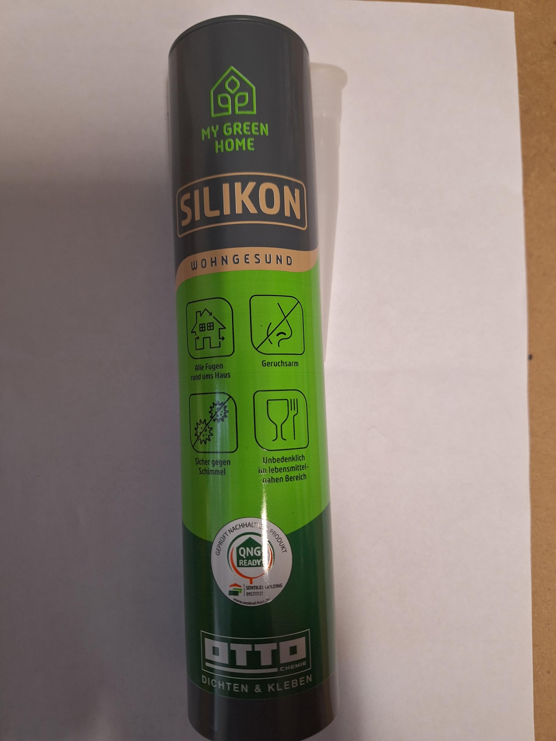 12 x MY Green Home Silicona Sanitaria Blanca 300 ml – Sellador elástico para baño, ducha, lavabo, inodoro, azulejos, piedra natural, interior y exterior
