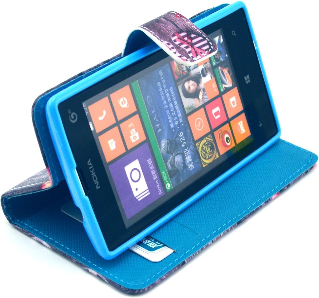 Lumia 520 Case, Nokia Lumia 520 Case, Speedtek Love Pattern Premium PU Leather Wallet Flip Protective Skin Case with Magnetic Closure for Nokia Lumia 520 (2013) (Built-in Credit Card/ID Card Slot)