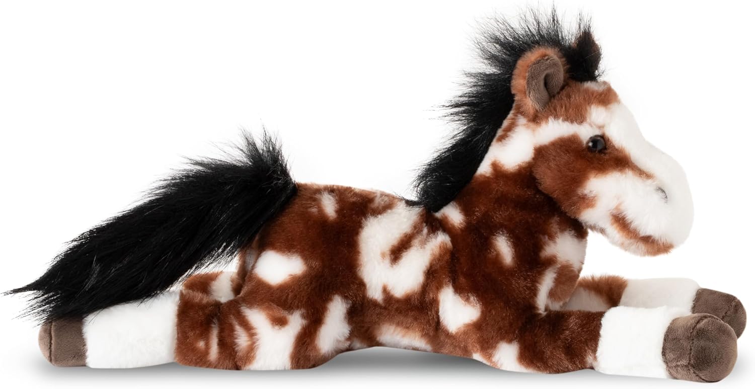 The Petting Zoo Floppy Painted Pinto Horse Stuffed Animal Plushie, Gifts for Kids, Wild Onez Barnyard Animals, Pinto Horse Plush Toy, 16 inches