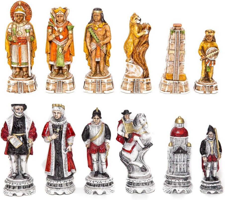 Bello Games Collezioni - Alabaster Incas and Spanish Chessmen from Italy image 2