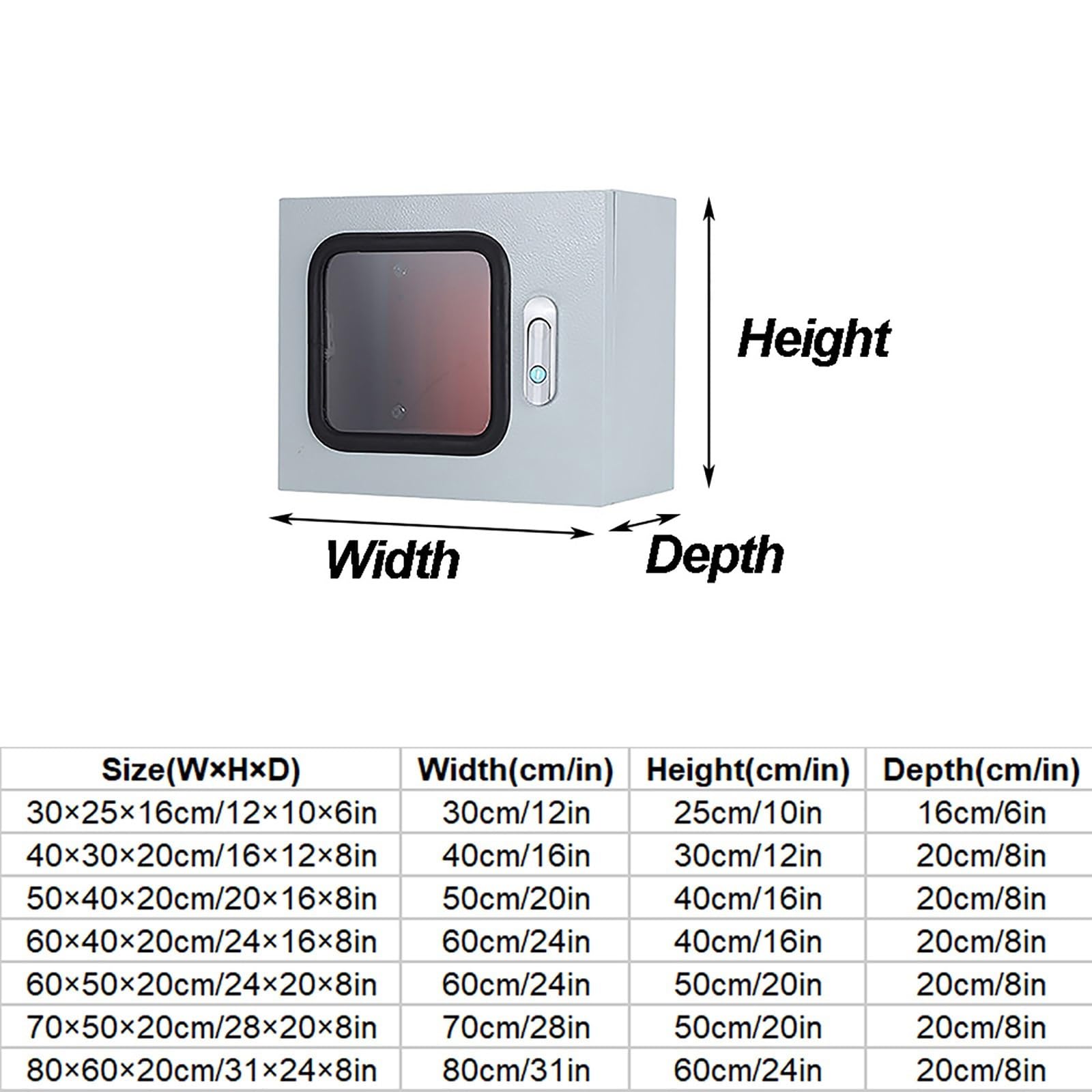 Electrical Enclosure Horizontal, Weatherproof Outdoor Electrical Junction Box Waterproof, Cold-Rolled Steel, Inspection Window Design(60x50x20 cm/24x20x8 in)