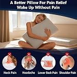 Memory Foam Pillow Queen Size, Cooling Orthopedic Bed Pillow for Sleeping – Medium Firm Neck & Shoulder Support, Double-Sided Design for All Seasons, Washable Cover (White 1.0, 70 * 40 * 10cm)