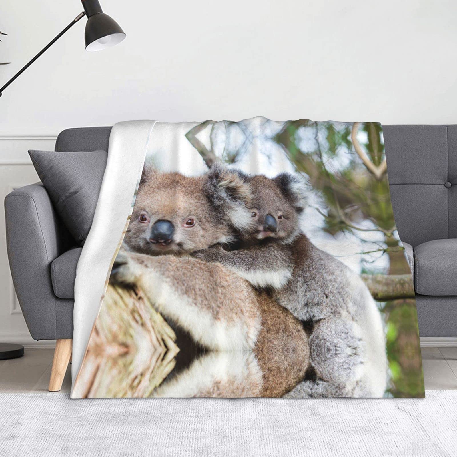 TYUMH Graziosa coperta in flanella a forma di koala, 152,4 x 127 cm