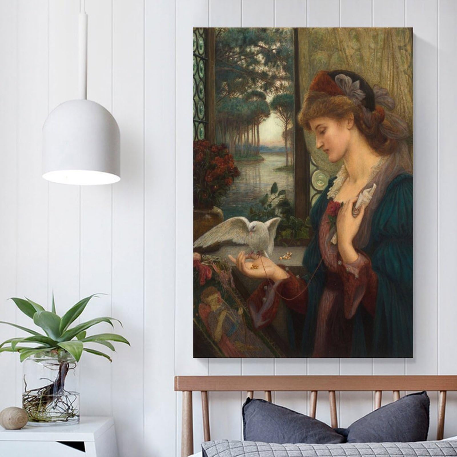 Poliuaws Women's Unframe-Loves Messenger Art Print Loves Messenger Bedroom Wall Decor Painting Modern Room Kitchen Canvas Photo Prints Canvas Wall Art Gifts Men 24X36inch(60X90cm)