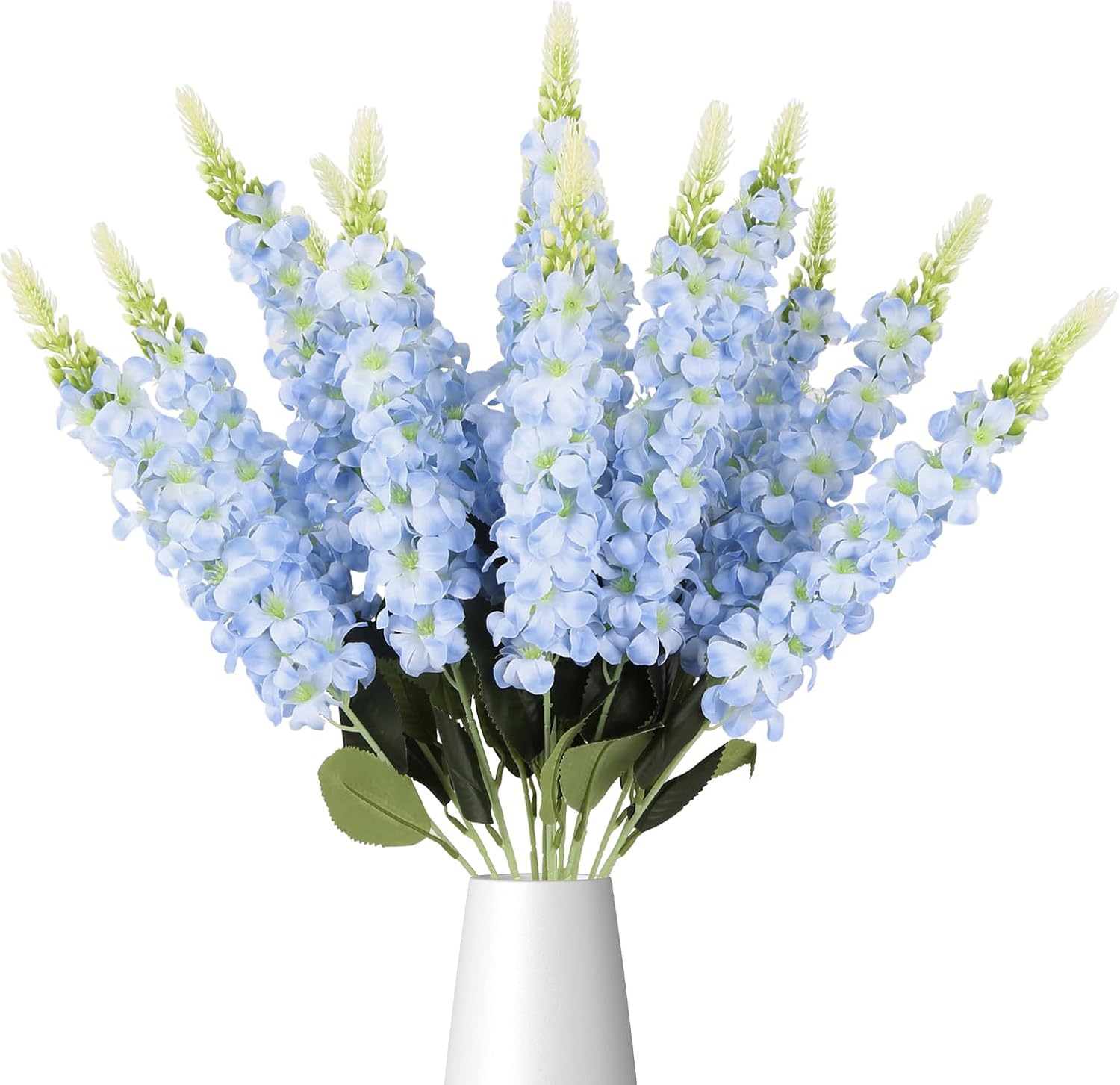 Light Blue Snapdragon Artificial Flowers 3 Bouquets Delphinium Flowers Fake Silk Hyacinth, 21.65” Faux Flowers Bulk for Wedding Floral Arrangements Centerpiece Table Home Decor(Light Blue