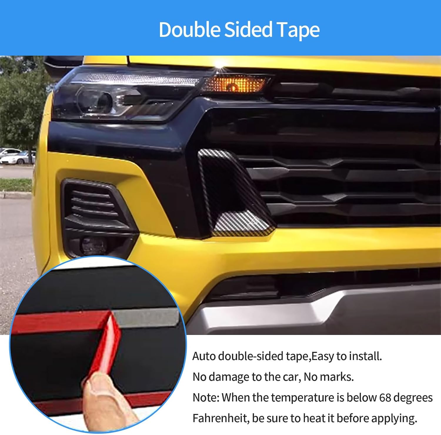 Car Accessories Compatible With Chevrolet New Colorado WT/LT/Trail Boss/Z71 2026 2025 2024 2023 Exterior Front Grille Vents Air Outlet Cover Trims ABS 2PCS(Carbon Fiber Style) Not Fit ZR2