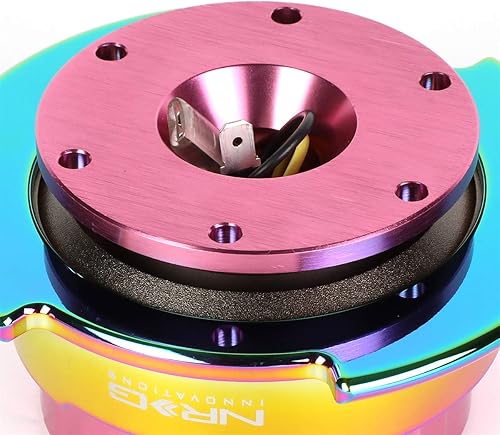 Miniatura 4 de Auto Dynasty NRG Innovations SRK-250PK-MC Adaptador de liberación rápida para volante Gen 2.5 Cuerpo rosaAnillo cromado Neo
