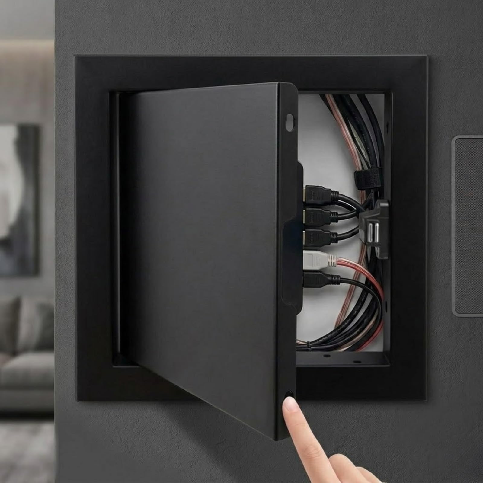 Yqyhnb Black Access Panel 300X300mm, Aluminum Inspection Hatch For Wall & Ceiling, Push-To-Open Access Panel, Flush Fit Paintable Metal Door For Plumbing & Electrical Service(,55X80cm)