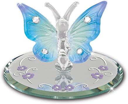 Glass Baron Blue Butterfly Glass Figurine, 1.25 Inches