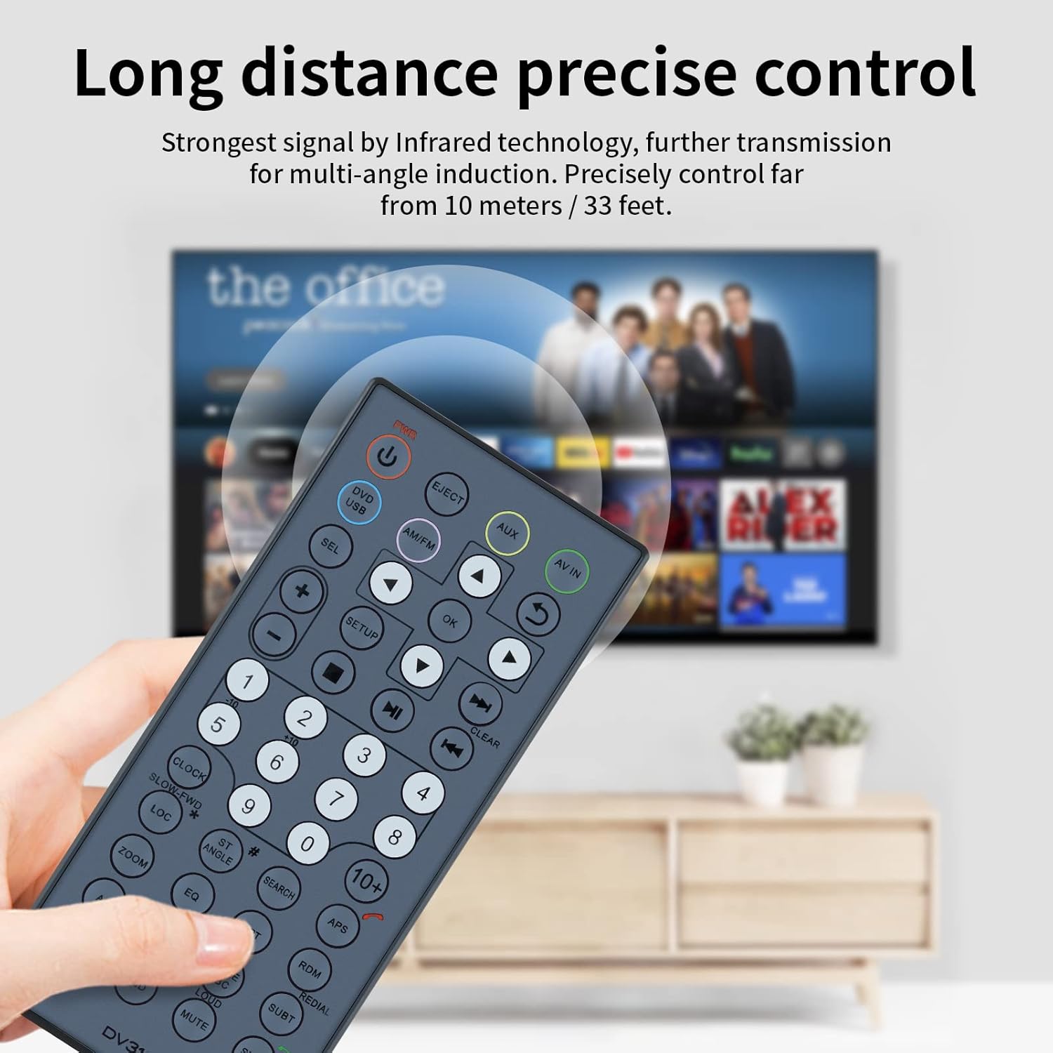 Replacement Remote Control Compatible for Furrion Entertainment System DV3100 DV-3100 DV3100RC DV3100-RC