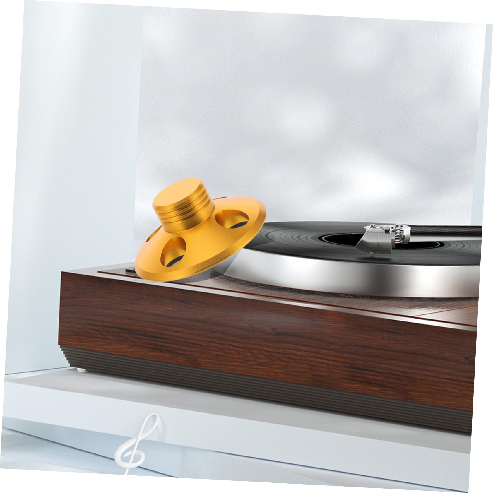 Peso de Vinilo Dorado de Aleación de Aluminio para Tocadiscos | Minimiza Vibraciones, Resistencia Superior a Impactos, Acabado Elegante en Dorado