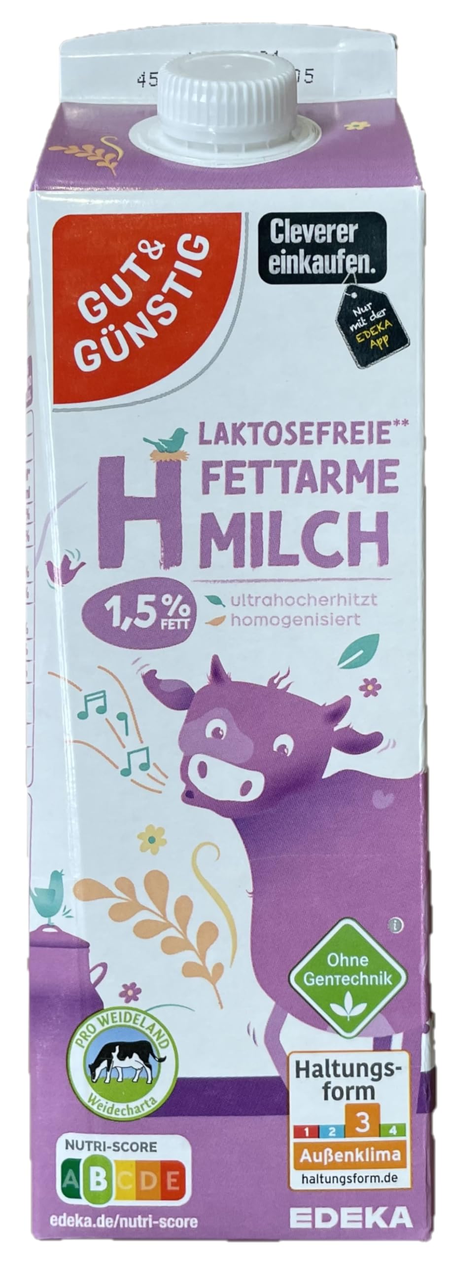 H-O Gut & Günstig Laktosefreie H-Vollmilch mit 1,5% Fett 10 x 1l