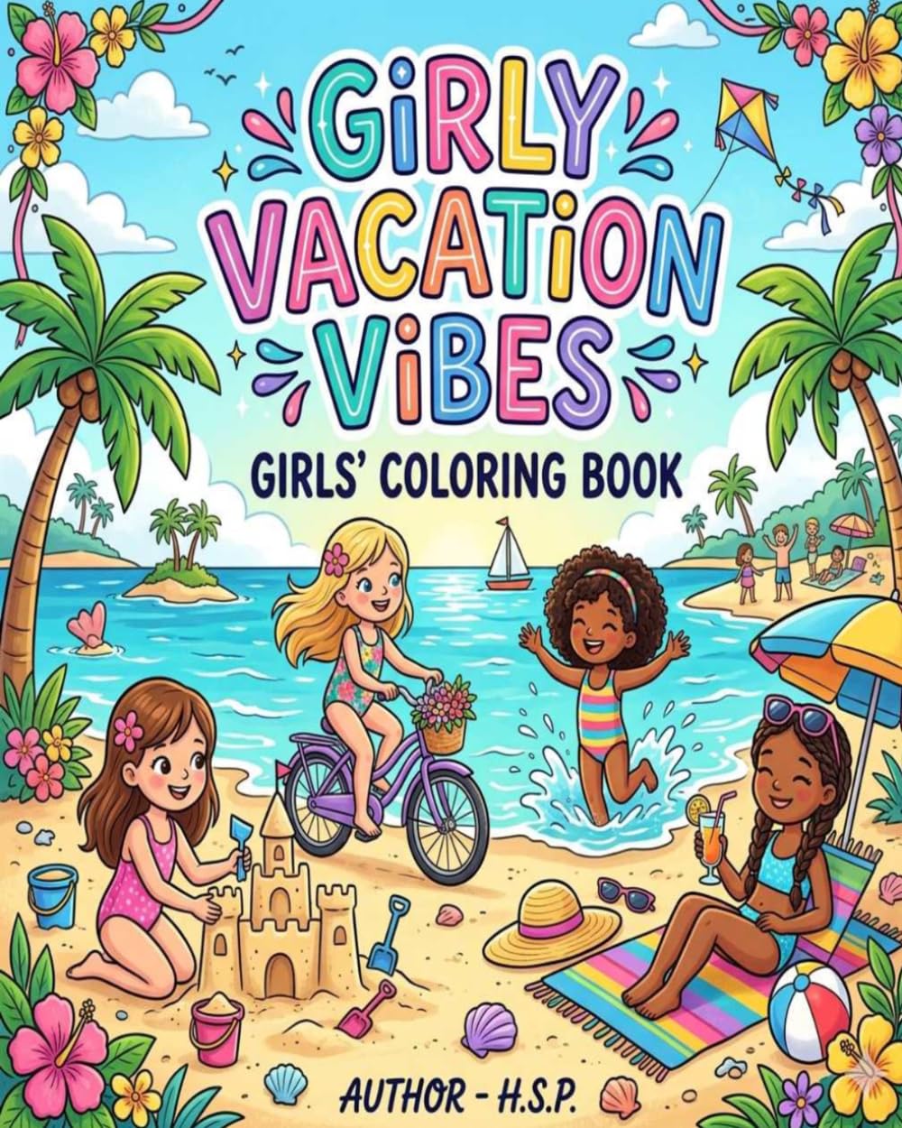GIRLY VACATION VIBES: GIRLS' COLORING BOOK