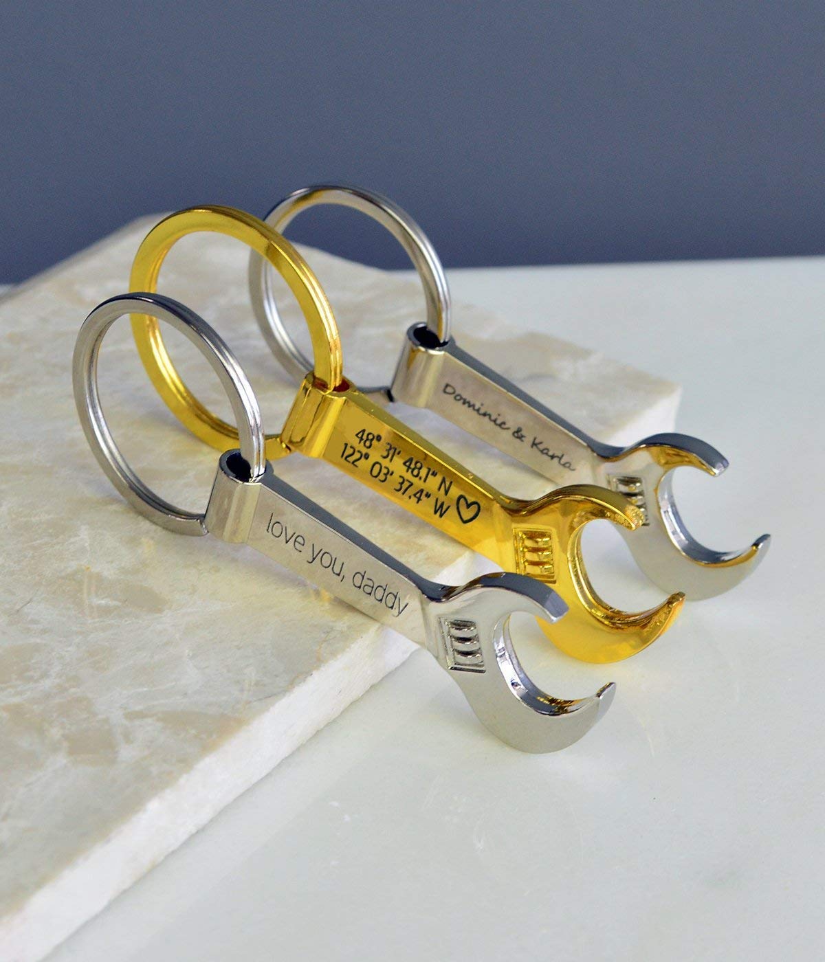 Personalized Wrench Bottle Opener Keychain, Personalized Bottle Opener, Gift for Mechanic : Handmade Products