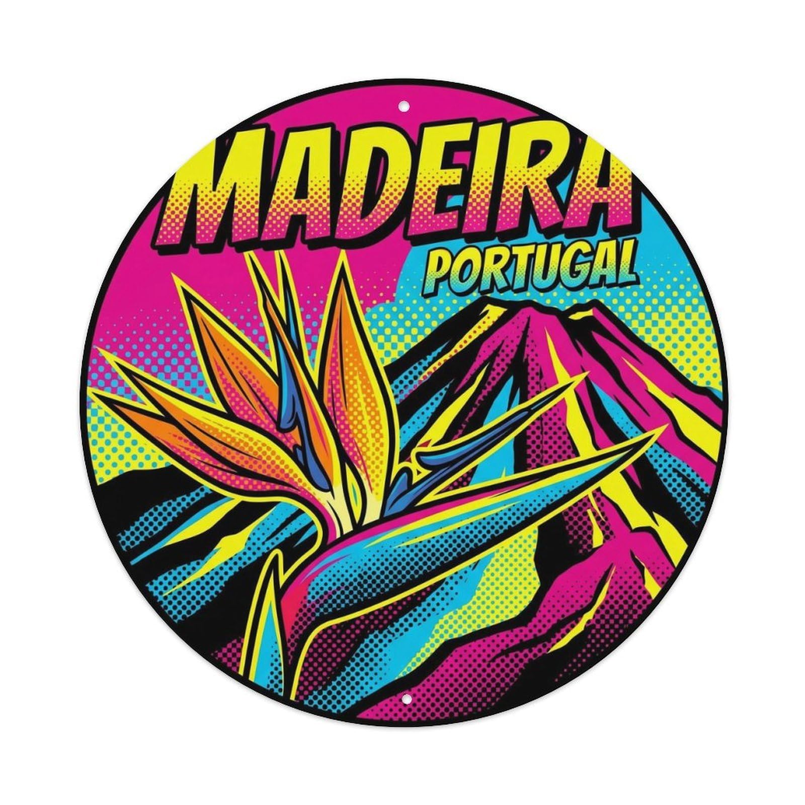 Olhnbad Style Portugal Sample Popart Madeira Landmark Metal Tin Sign