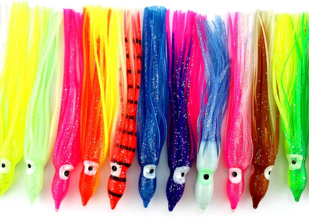 Soft Fishing Lures Squid Skirts Octopus Trolling Tuna Baits Set Plastic Fish Lure for bass Kit