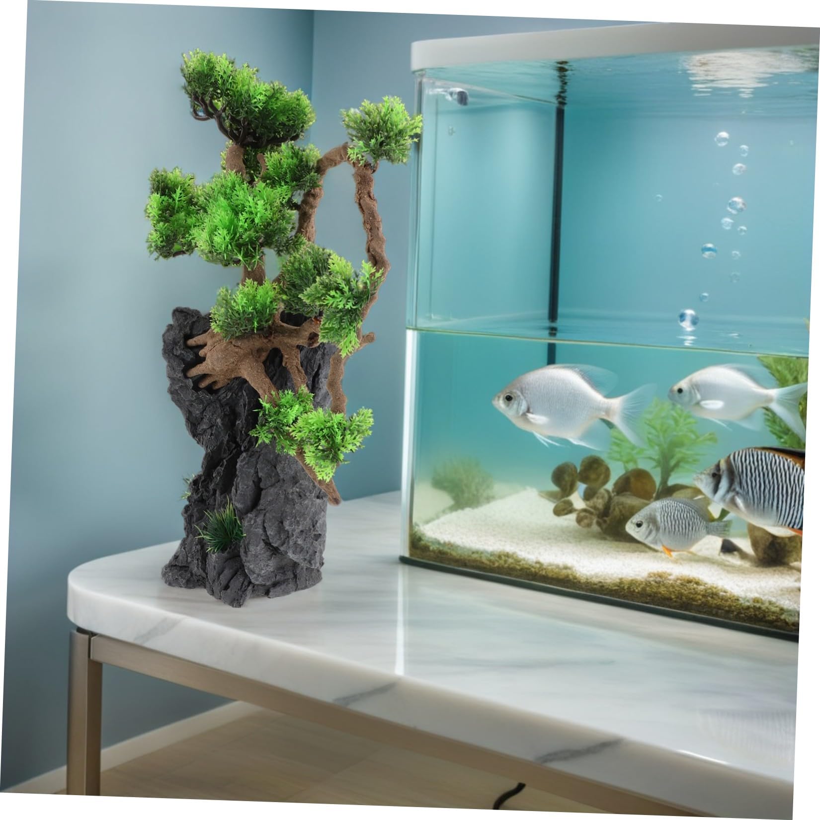 Artibetter Künstlicher Aquariumbaum Lebensecht Hohe Pflanze Farbbeständig Sicher für Fische Aquarien Dekoration Terrarien Landschaft