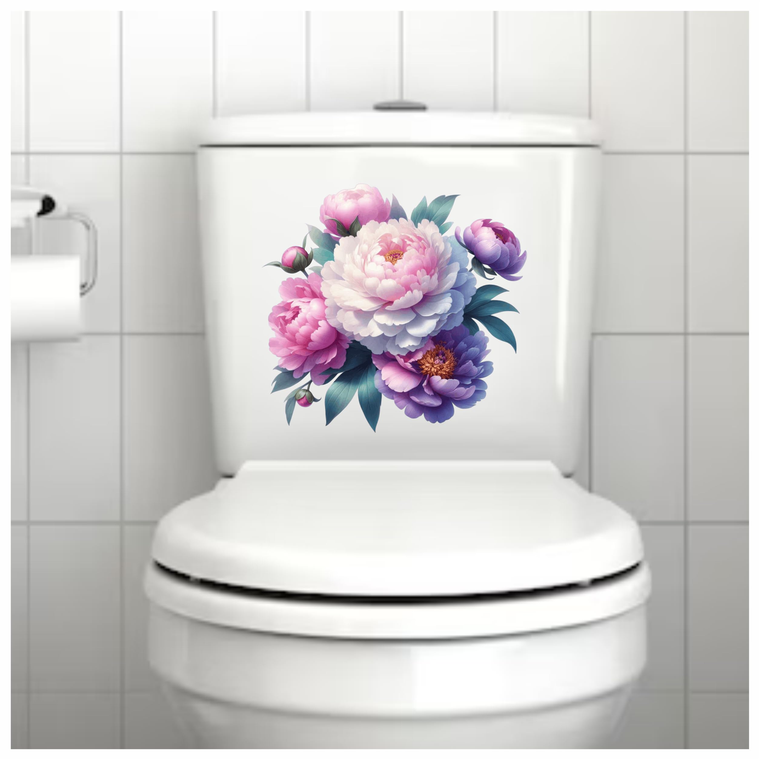 x4 Lilac Peony Flower Vinyl Stickers, Vibrant Blackout Waterproof Decals - Image 2