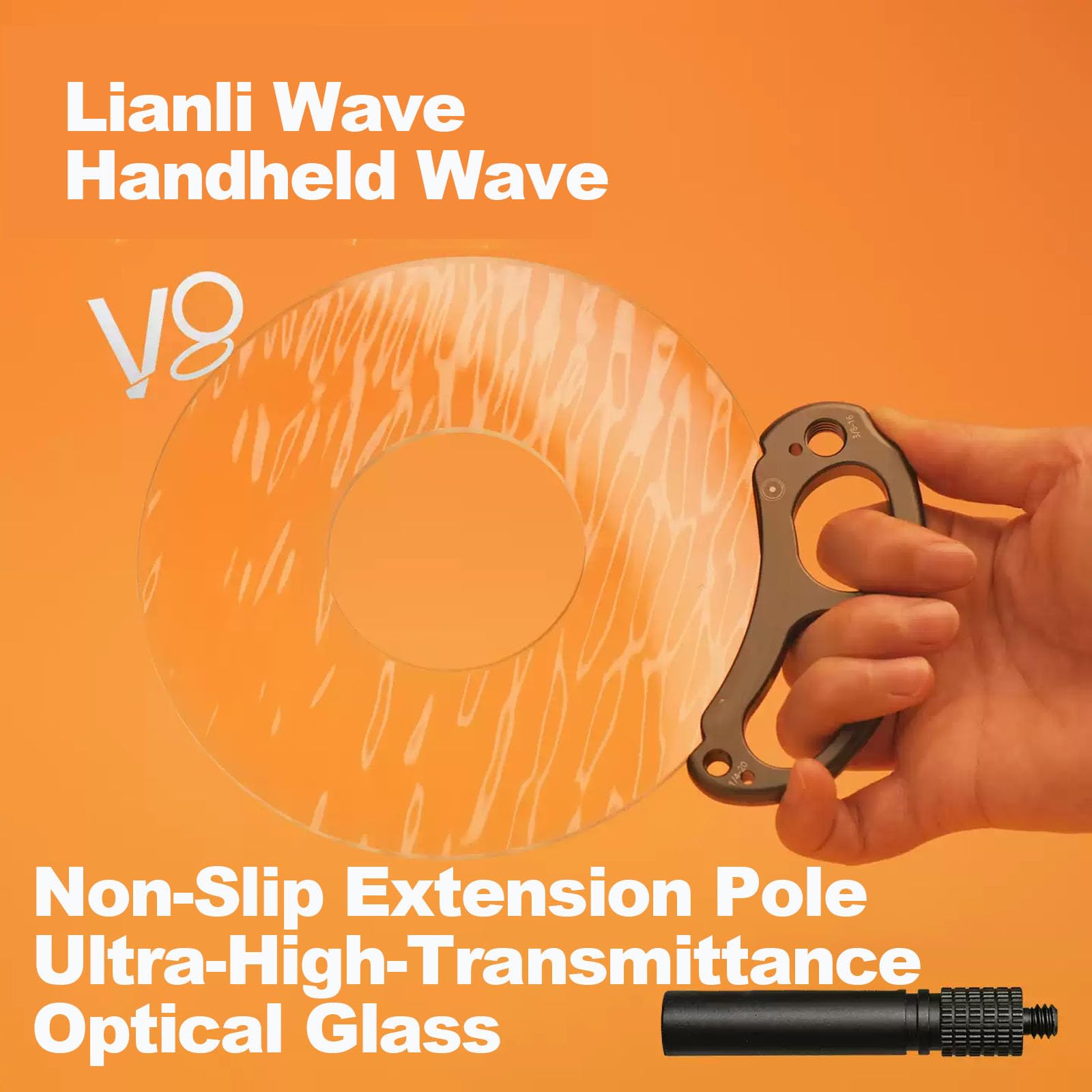 Filtro De Efectos Especiales De Mano De 150 Mm, con Interfaces Roscadas De 1/4 Y 3/8, Prisma De Vidrio Óptico HD, Efecto Especial De Ondas De Agua, Efecto Especial para Grabación De Vídeo