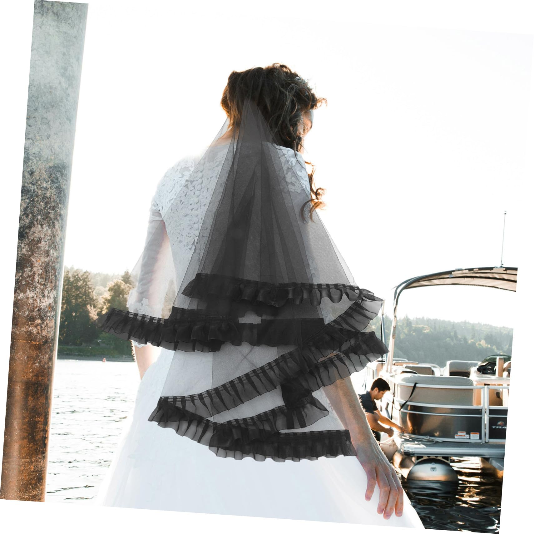SOIMISS 3stücke Braut Schleier Aus Spitze Eleganter Hochzeits Schleier Mit Haarkamm Für Braut Für Hochzeitszeremonie Fotoshootings Und Verlobungsfeiern Stilvolles Design Mit