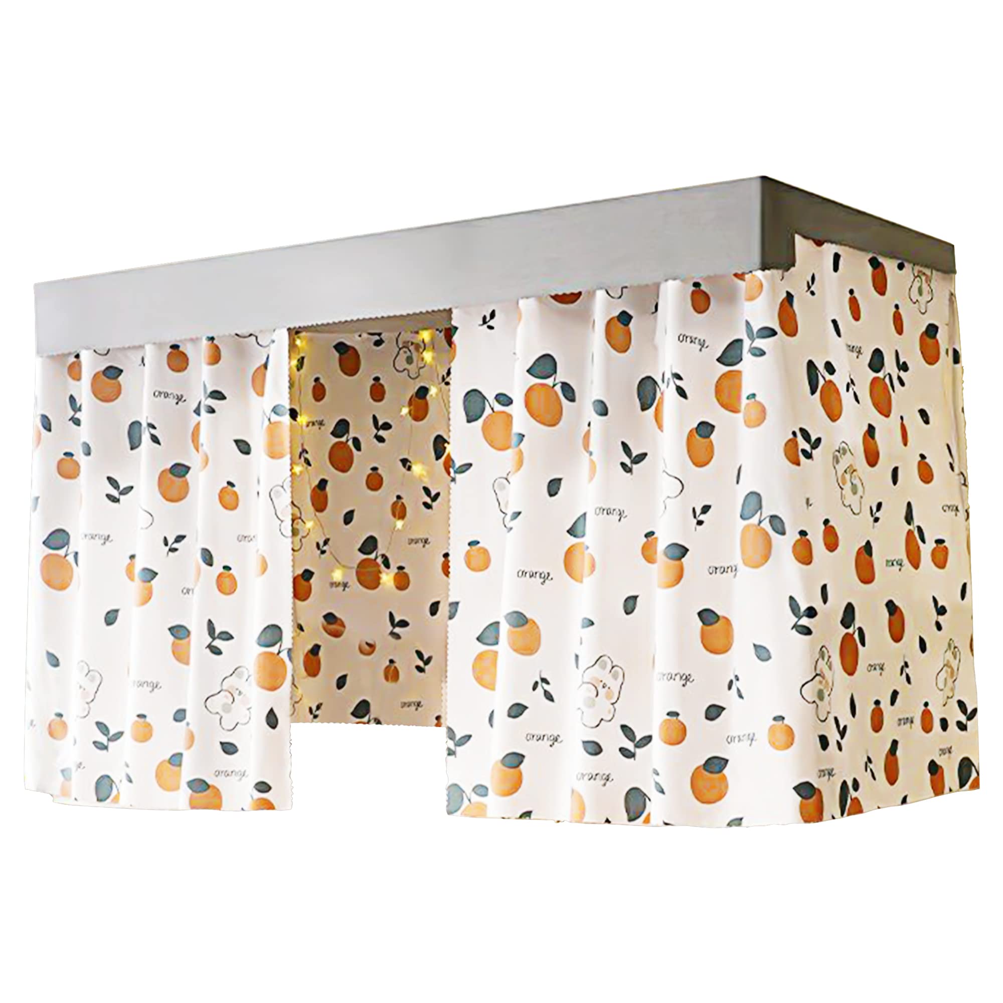 Cute Bottom Bunk Bed Curtain Student Dormitory Blackout Cloth Mosquito Nets Bedding Tent Bed Canopy Single Sleeper, Orange Rabbit