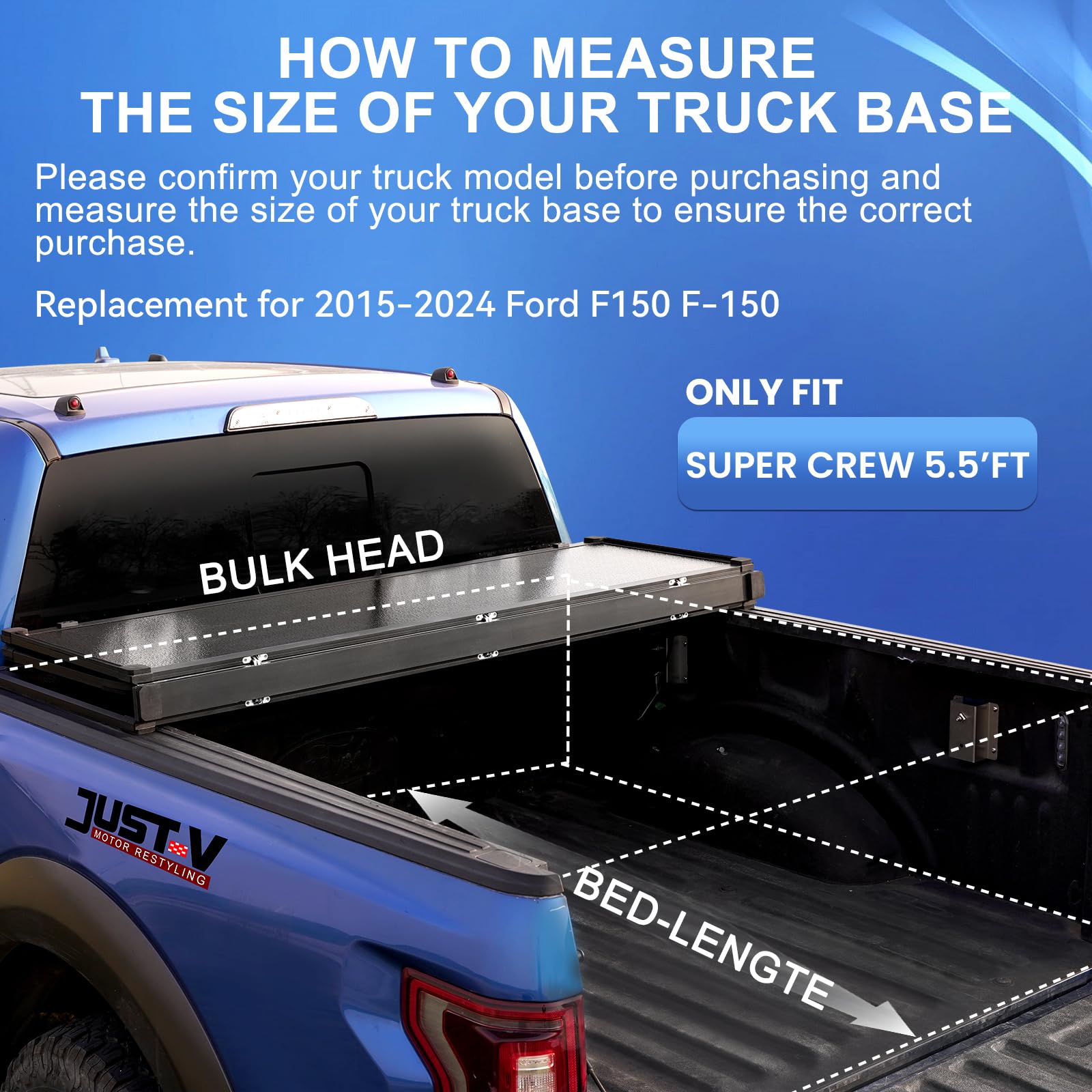 CARMOCAR ハード三つ折りトノカバー トラック荷台交換用 Ford F-150  