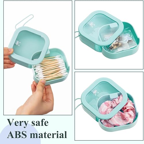 Miniatura 75 de Kathfly Organizador de lazos para el cabello blanco, 4 unidades, portátil, contenedor de almacenamiento para accesorios para el cabello, apilables